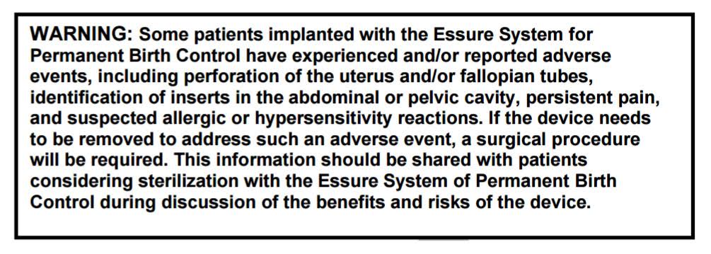 Essure black-box warning