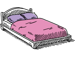Illustration of a bed