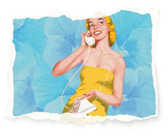 Woman talking on phone illustration