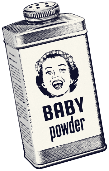 container of talcum powder