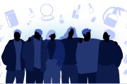 An illustration of people standing side-by-side.