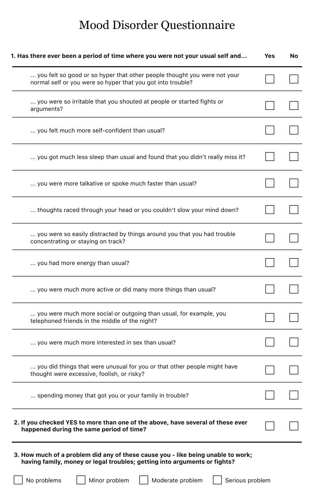 Mood Disorder Questionnaire