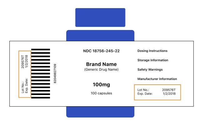 Where to find a lot number on a pill bottle