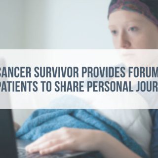 Woman with cancer staring at laptop