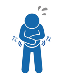 Cartoon illustration depicting nausea