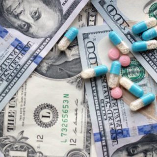 prescription pills on money