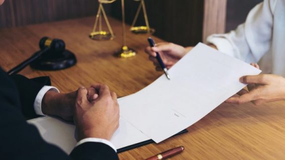 Judge looking over document