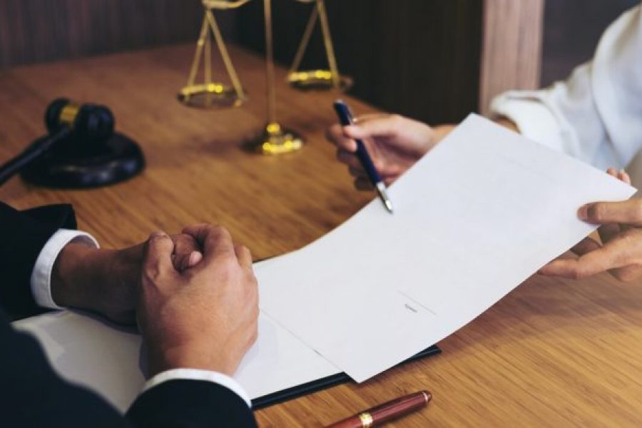 Judge looking over document