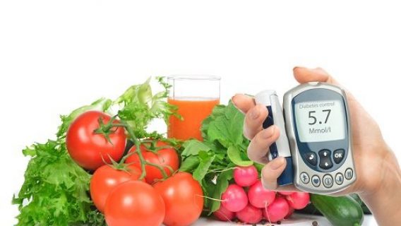 Vegetables and blood sugar monitor