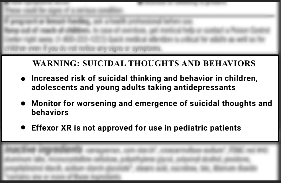 Effexor black box warning