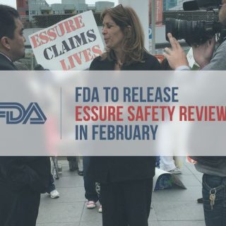 Woman being interviewed by a news outlet at an Essure rally