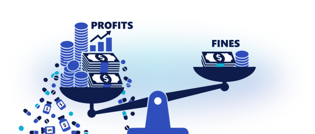 An illustration of an unbalanced scale with the word 