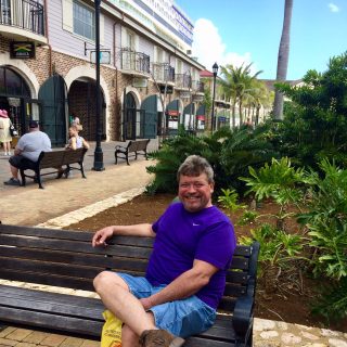 Harvey Kerby sitting on bench