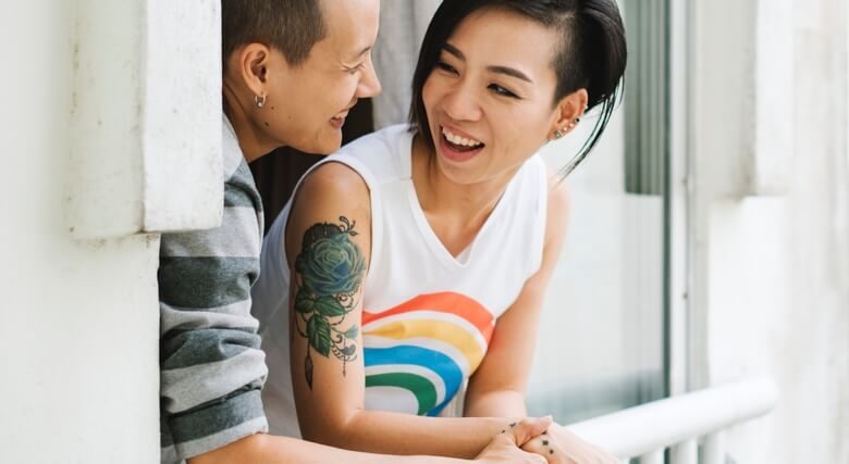 Young asian lesbian couple