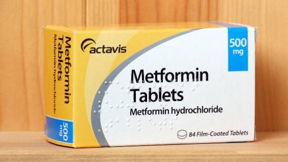 Box of metformin tablets