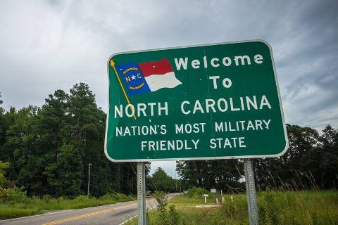 welcome to north carolina road sign