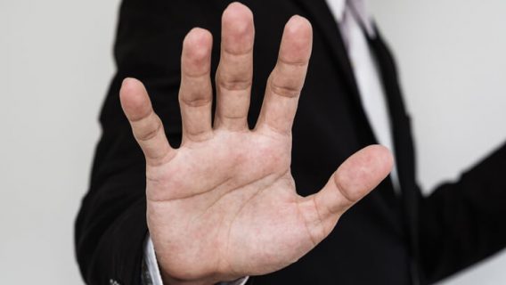 Person showing their palm