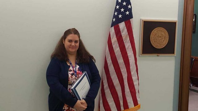 Rachel Brummert at Congress meeting