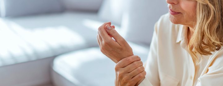 Woman with arthritis in her wrist