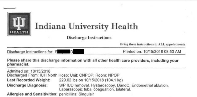 S.D. Discharge Paperwork