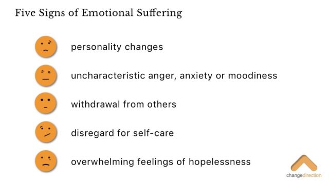 Five Signs of Emotional Suffering for veterans infographic