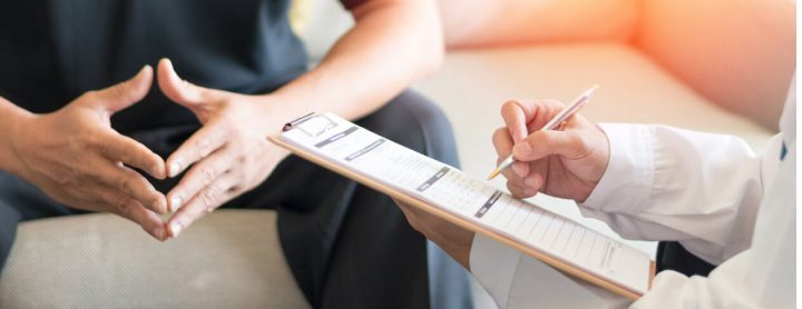 Doctor and patient discussing test results