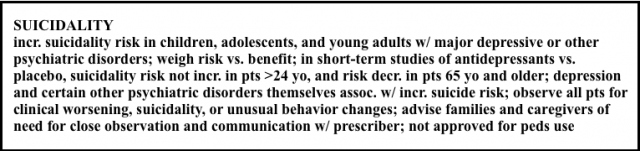 Suicidality Black Box Warning