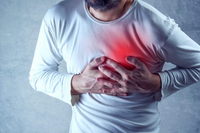 Man Experiencing Chest Pain
