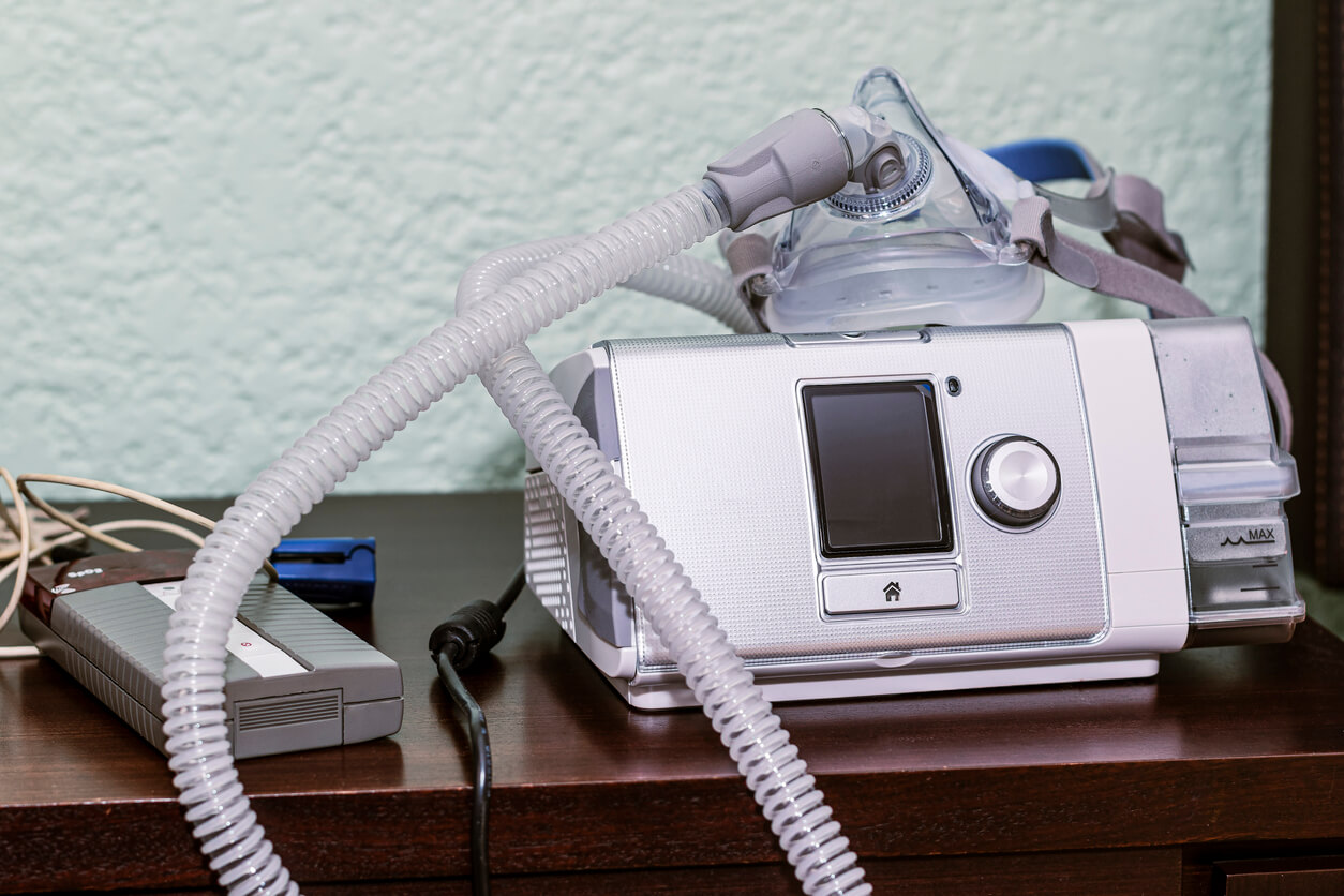 Cpap device on desk