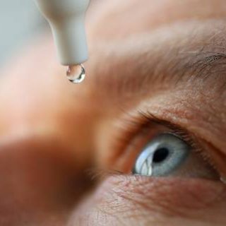 Eye drops going into eye