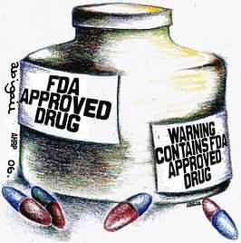 FDA Drug Approval cartoon mocking FDA warnings