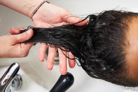 Hair treatment in salon