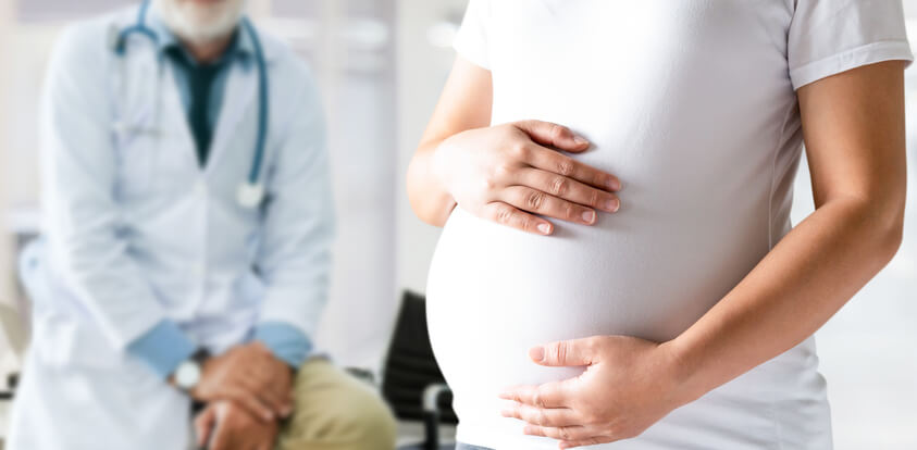 Pregnant woman at the doctor