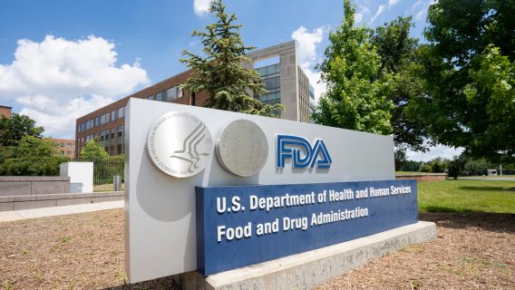 FDA logo outside of a building.