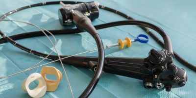 An endoscope device lying on a table