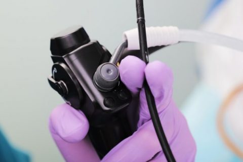 Endoscope in doctor's hand