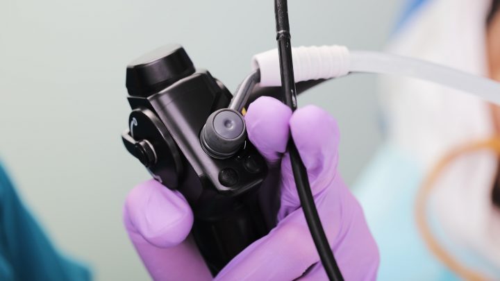 Endoscope in doctor's hand