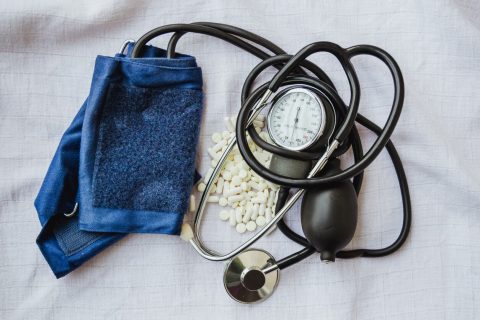 Blood pressure meter and white pills