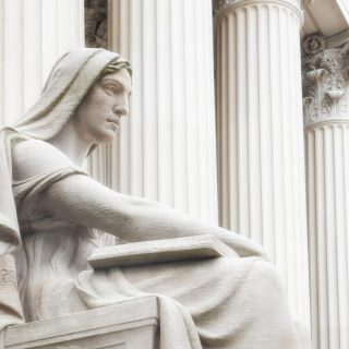 Courthouse Columns with The Statue of Justice