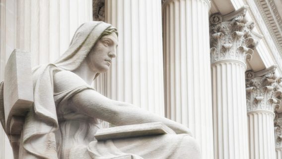 Courthouse Columns with The Statue of Justice