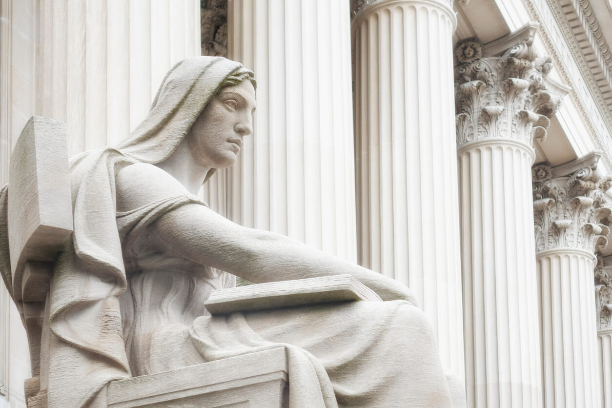 Courthouse Columns with The Statue of Justice