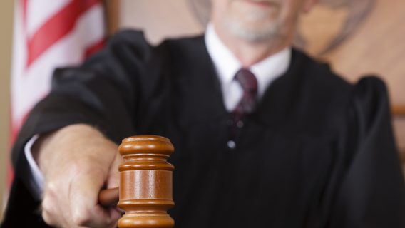 Judge using gavel