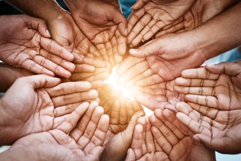 group of hands together