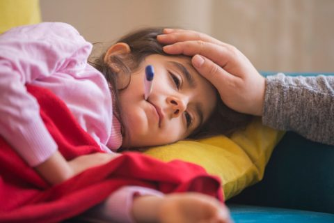 Child sick with the flu