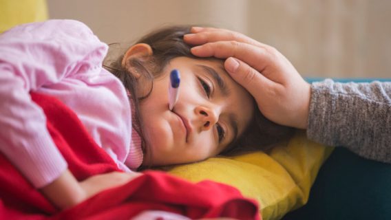 Child sick with the flu