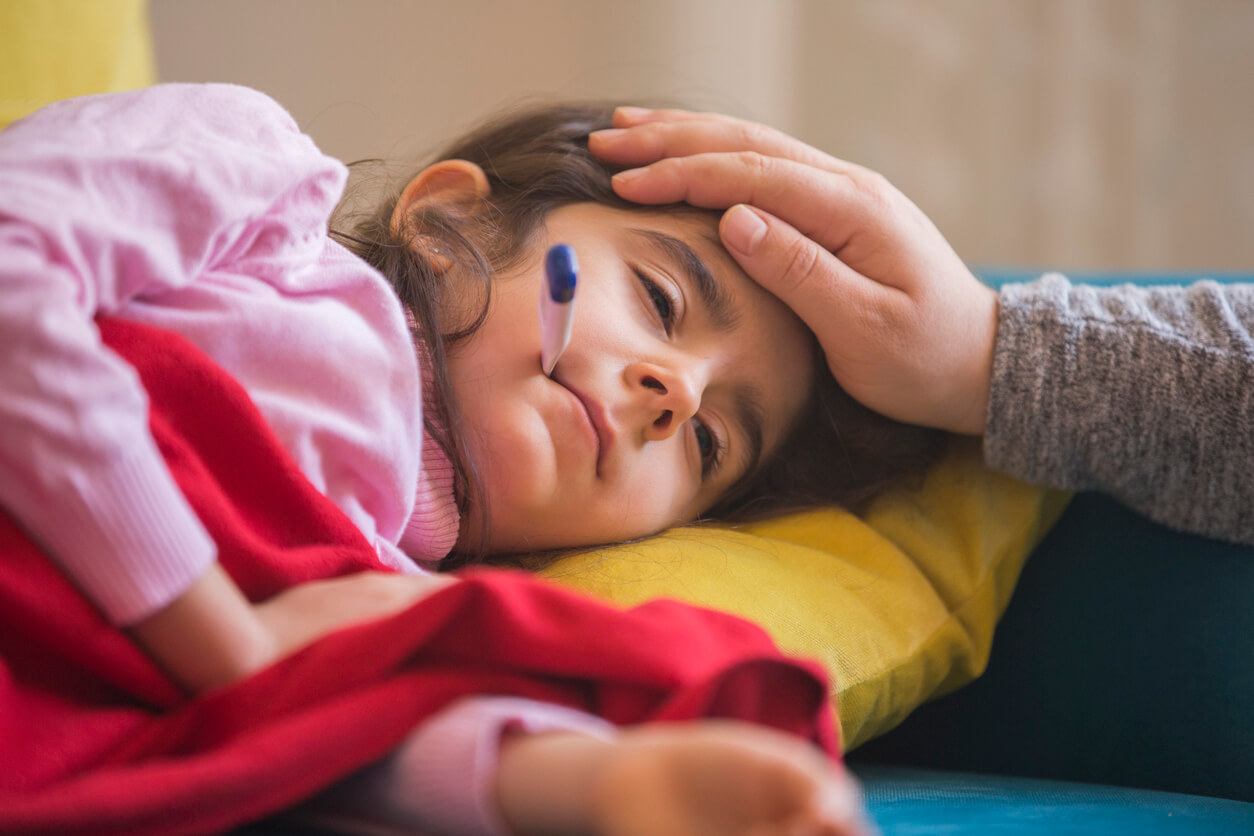 Child sick with the flu