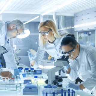 Doctors doing research in a lab