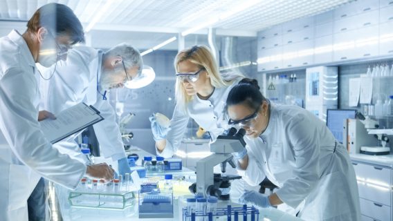 Doctors doing research in a lab