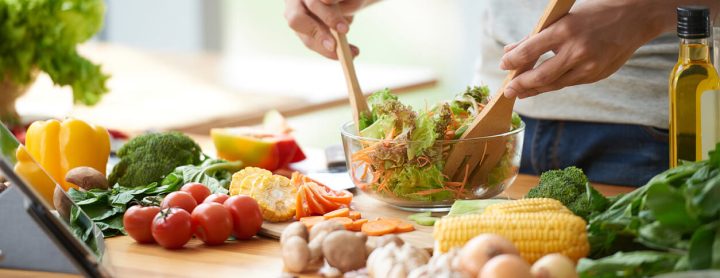 Woman cooking a healthy meal