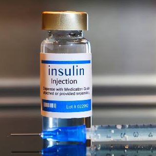 Vial of insulin with needle